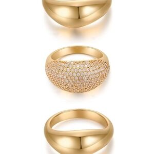 Ettika Timeless Glamour 18k Gold Plated Ring Set (3)✨️ NWT